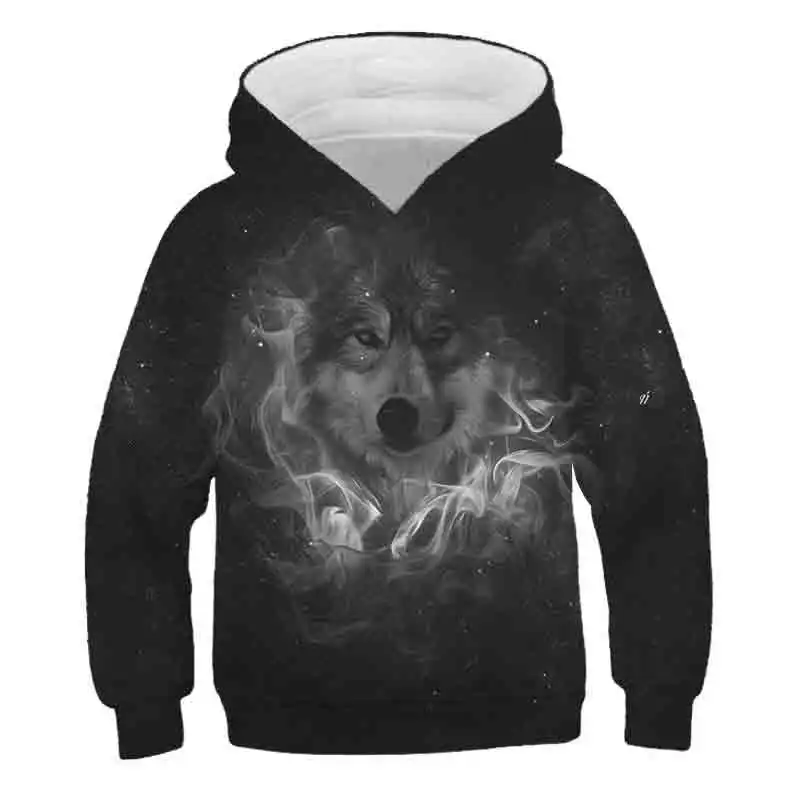 

3d printed personalized Wolf boy casual sports hoodie teen fall hoodie sweatshirt girl long sleeve pullover children's coat