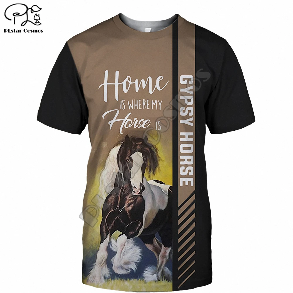 

PLstar Cosmos Beautiful Horse New Fashion Men/Women T-shirt 3d Print Designed Stylish Summer Animal Tshirt Brand Tops Style-3