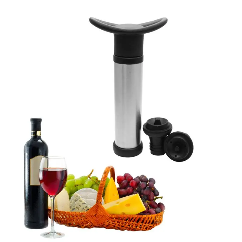 

Durable Stainless Steel Vacuum Wine Saver Pump Humanized Design Bottle Stopper for Preserving and Sealing Bottled Wine Kitchen