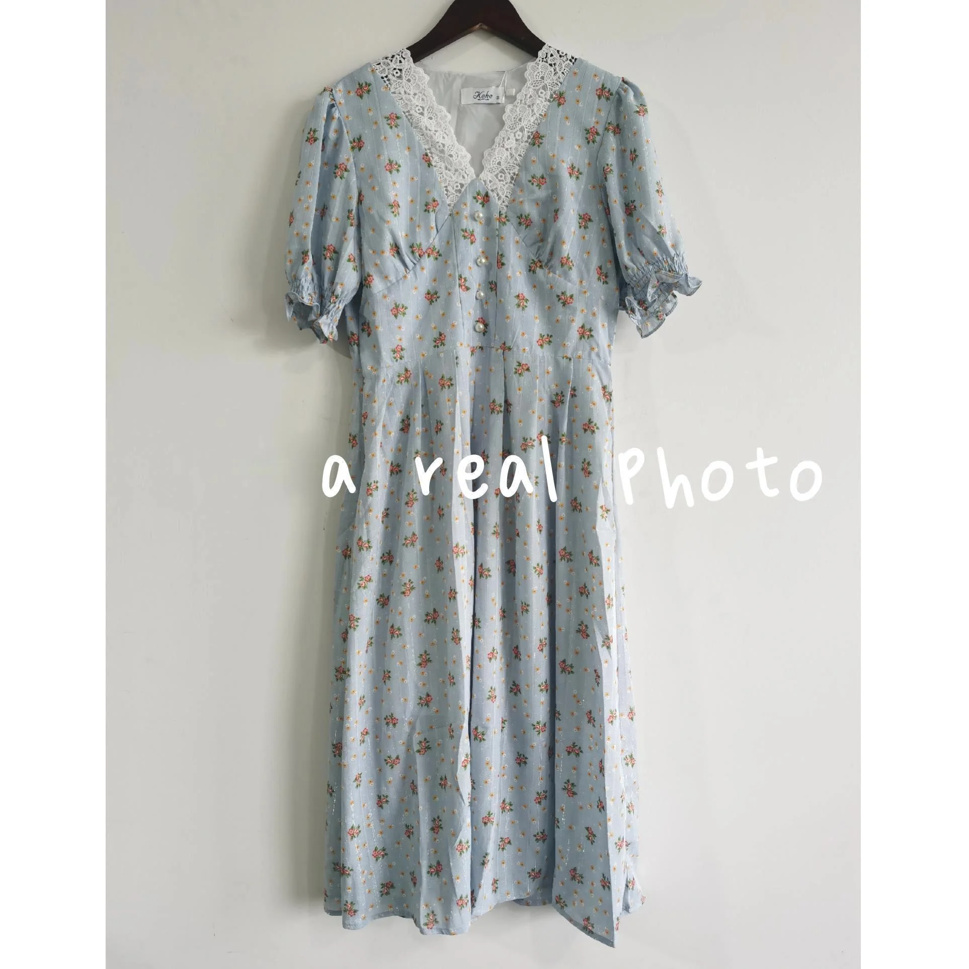 

Women Summer French Print Floral Long Dress Vintage Lace Female Elegant Boho Dress Casual Holiday Lady Beach Vestidos