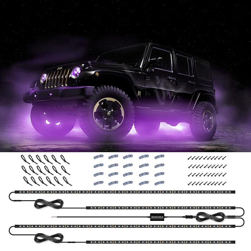 

Car LED Chassis Light Off-road Vehicle Decorative Light Under Vehicle Bluetooth Atmosphere Light RGB Music Light Bar