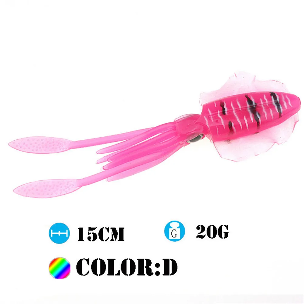 

15CM 20G Simulation Realistic 3D Luminous Squid Bait Glow in Dark Fish Bait Fishing Lures WHShopping