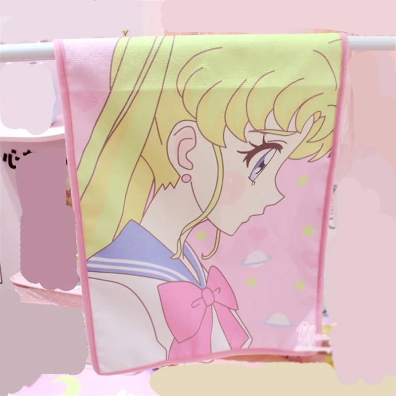 

Cute Sailor Moon Household Soft Face Towel Anime Cartoon Hand Towel Wipe Bathing Towel Cosplay Prop Decor Boy Girl Gift 1 pcs
