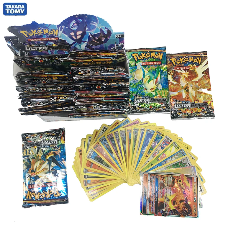 Takara Tomy Pokemon 324 шт. GX EX Мега чехол карта 3D версия солнце и луна ультра Призма
