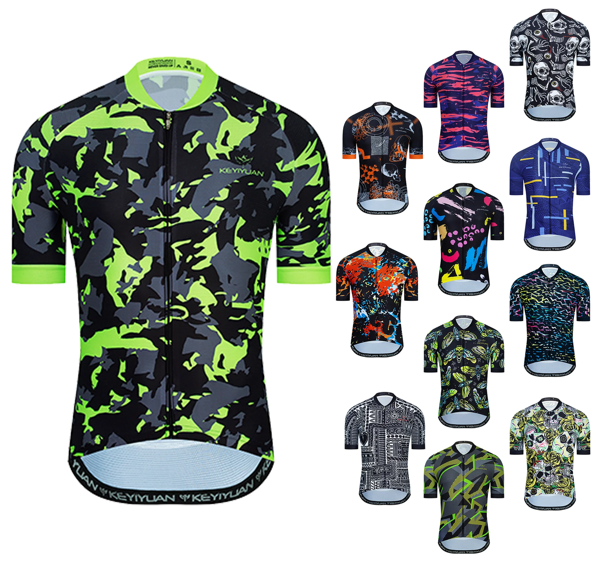 

KEYIYUAN Summer Mountain Bike Mens Quick-drying Cycling Jersey Short Sleeve Sportswear Breathable Shirt MTB Mallot Ciclismo