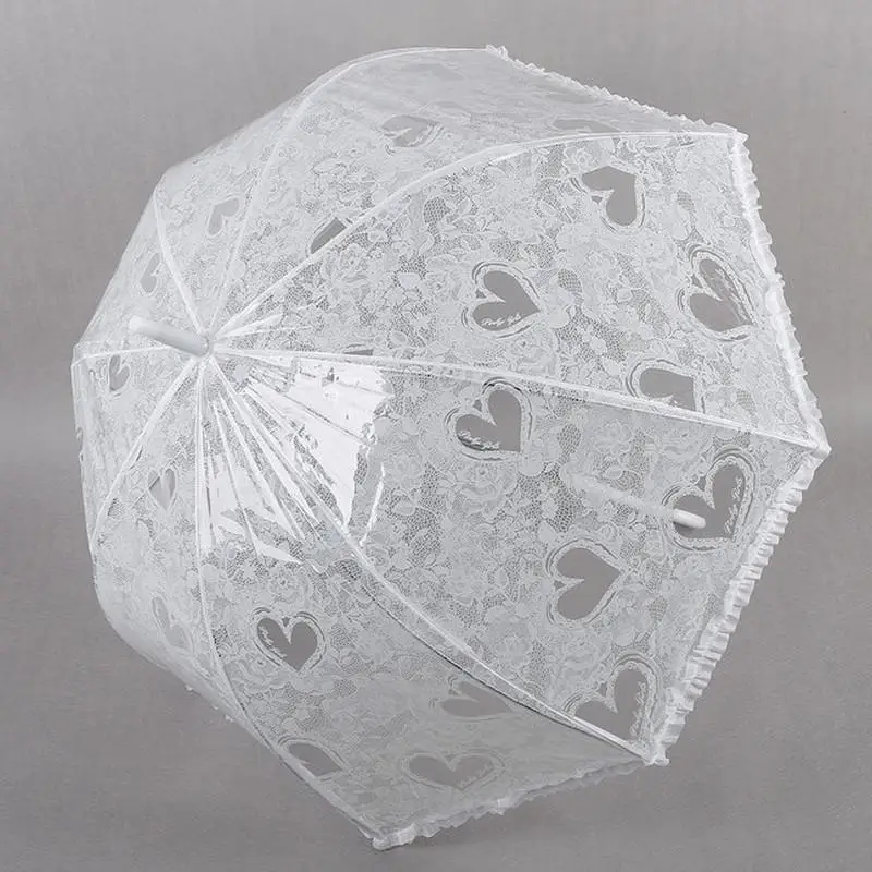 Женский кружевной зонтик с длинной ручкой имитацией кружева | Дом и сад