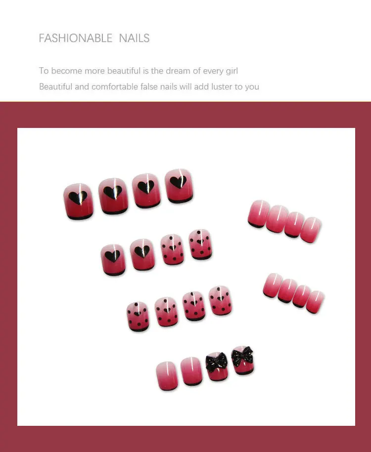 24 шт. красные 3D Искусственные ногти | Красота и здоровье