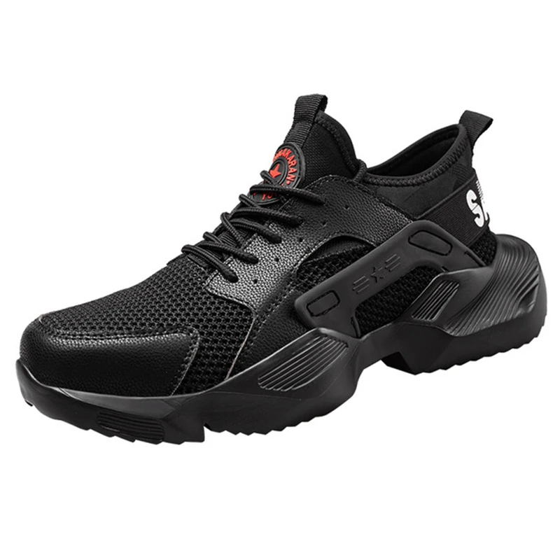 

Men Leather Safety Shoes Steel Toe and Steel Insole Safety Boots Breathable Work Shoes for Men