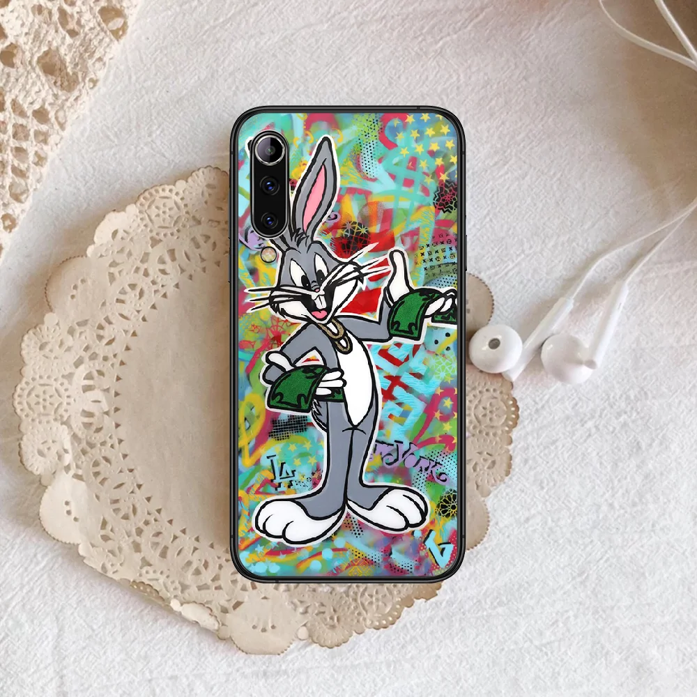 

Cartoon Bugs Cute Rabbit Phone case For Xiaomi Mi note 10 A3 9 MAX 3 A2 8 9 Lite Pro ultra black Cover Silicone Hoesjes Pretty