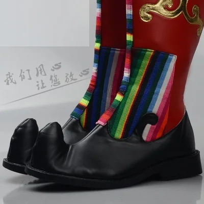 Монгольские ботинки для верховой езды кожаная обувь мужчин этнические