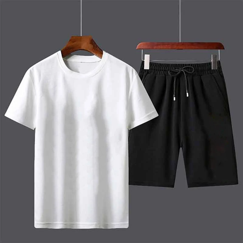 

Men Sports Suit Casual Cool Sportswear Loose Quickly Dry Sport T-shirt Short Sleeve Shorts Two Piece Running Suit