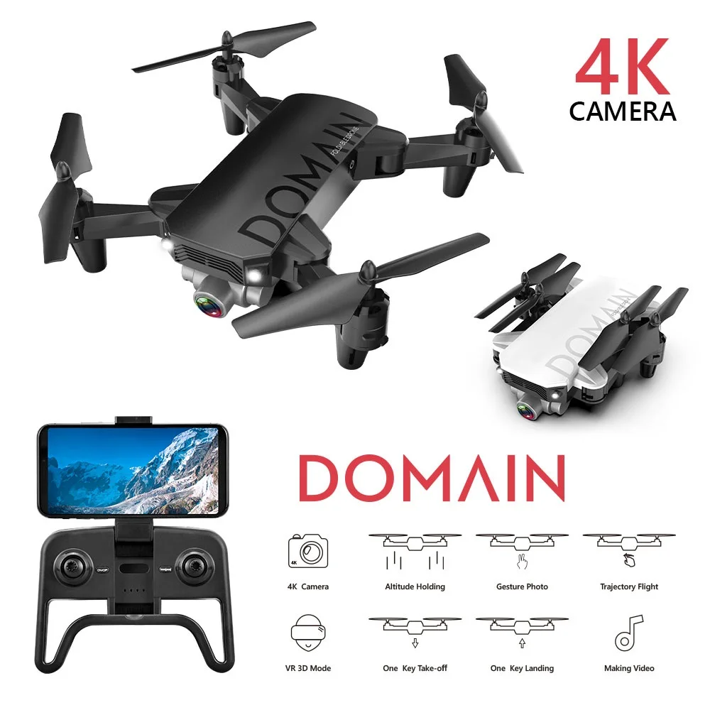 Складной Квадрокоптер Дрон с широкоугольной HD камерой 4K оптический