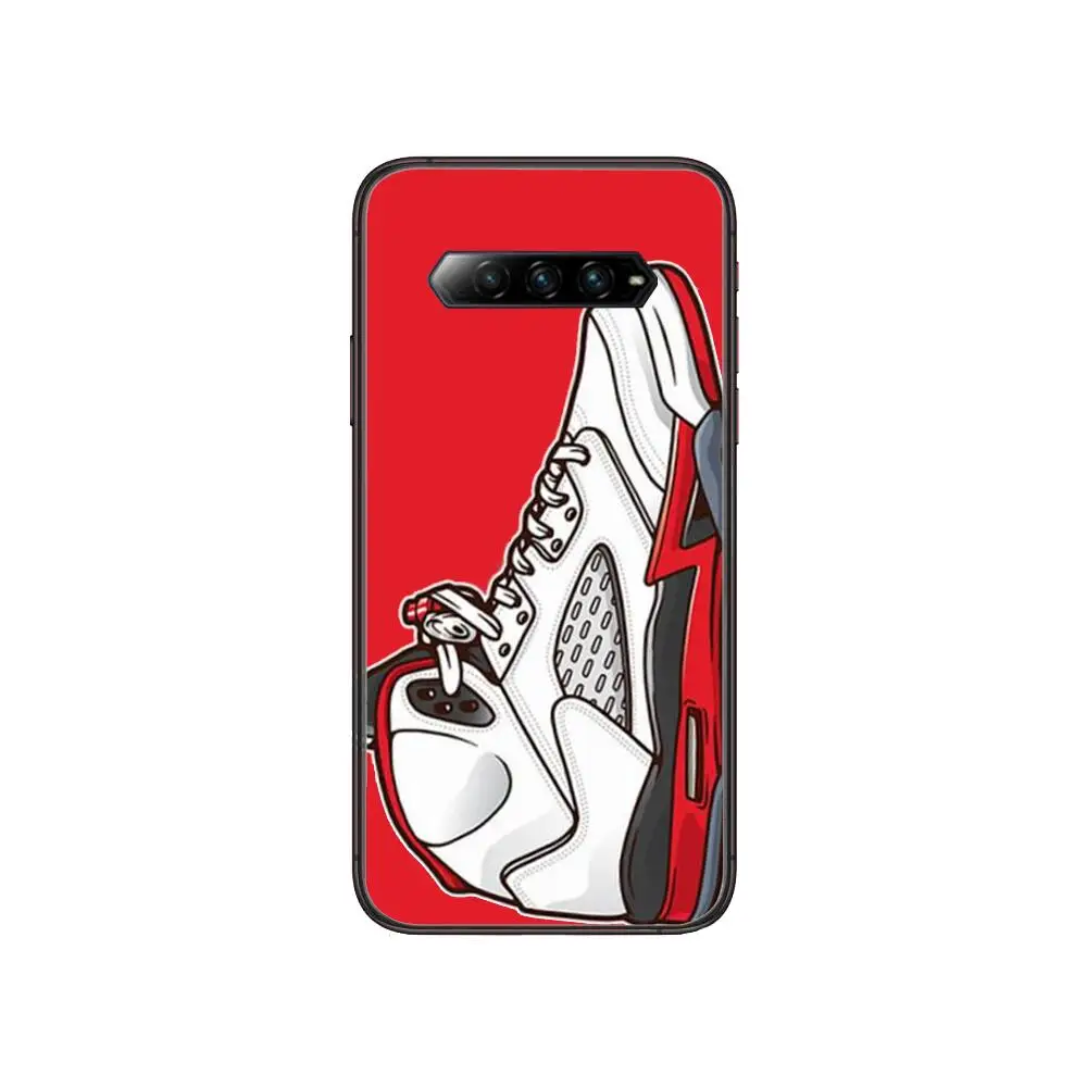 

Luxury Brand Luminous Sneakers Anime Phone Case For xiaomi Black Shark 2 3 3s 4 Pro Helo Black Cover Silicone Back Prett