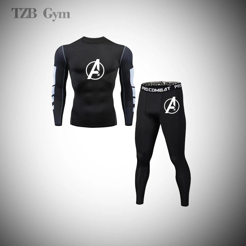 

Men's Running Fitness Compression Training Tights Jogging Quick Drying Pants Cycling Track And Field Sports Suit Running Suit