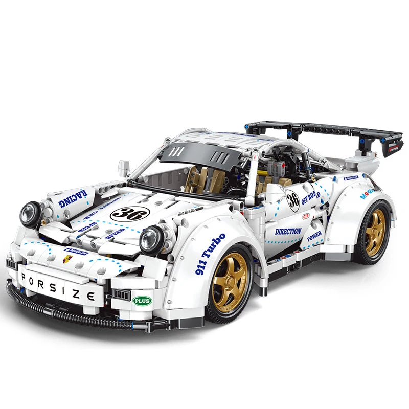 

Technic Series MOC The Widebody Super Race Car Model QC016 Assembly Building Blocks Electric Bricks Kids Christmas Toys