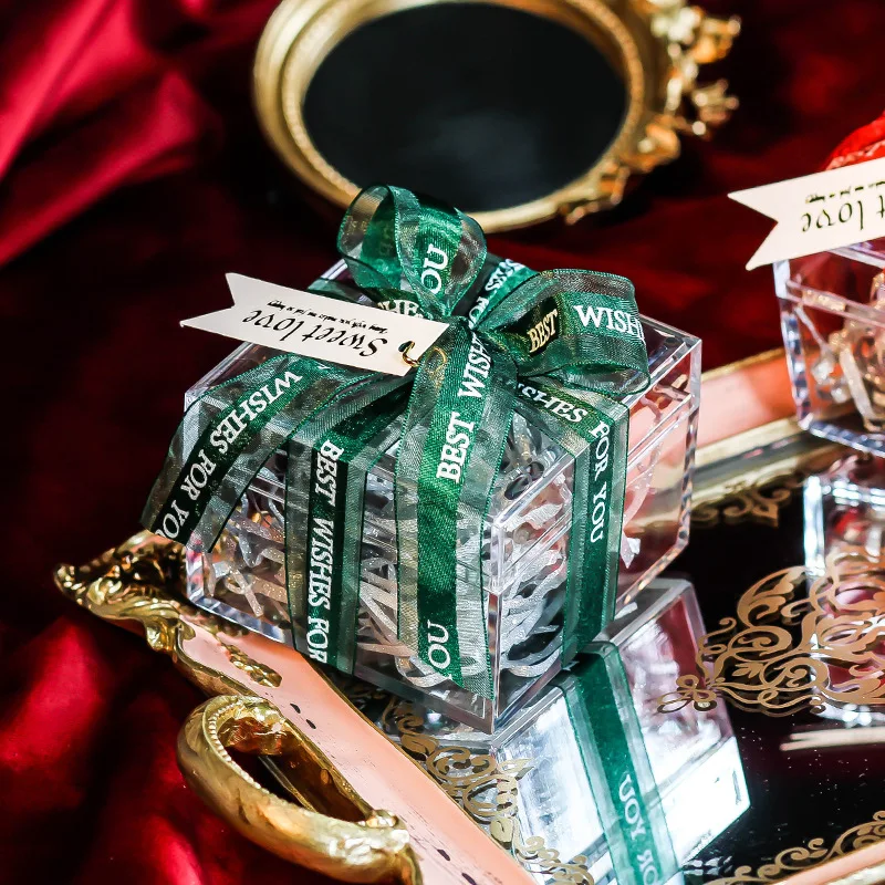 6 шт. прозрачная акриловая коробка для цветов Подарочная Свадебный декор на День