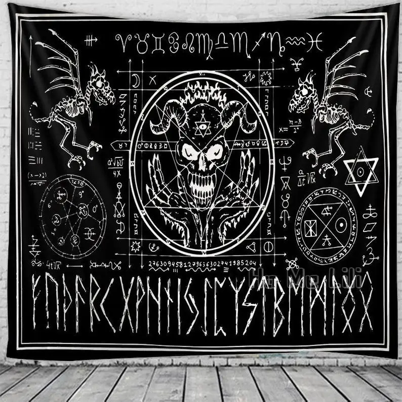 

The Devil Sign Occult Wall Tapestry Satanic Wall Hanging Gothic Decor