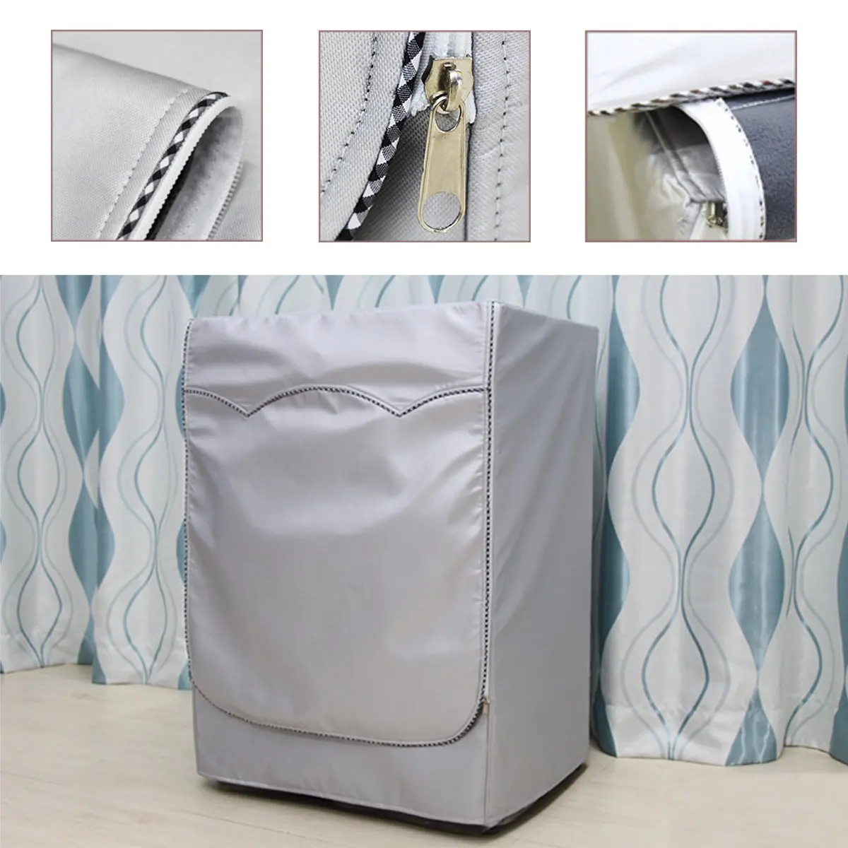

Fully Automatic Roller Washer Sunscreen Washing Machine Waterproof Cover Dryer Polyester Silver Dustproof Washing Machine Cover