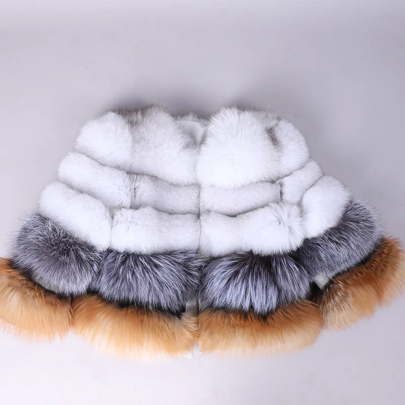 2020 Natural Genuine Female Fox Fur Jacket 75 CM Long O-Neck Coat High Quality Winter Real Women Coats | Женская одежда