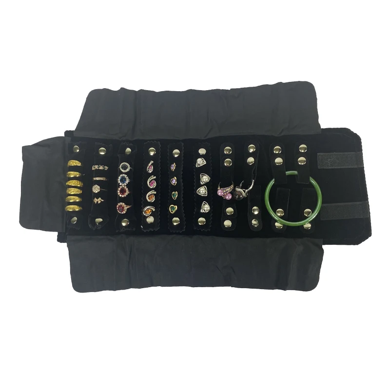

Multifunctional Earring Necklace Ring Storage Roll Bag Jewelry Travel Portable Retain Roll Bag Exhibition Bag