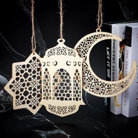 3pcsset wood ramadan eid mubarak craft moon plaque decorations for home hanging ornament pendant islam muslim party supplies