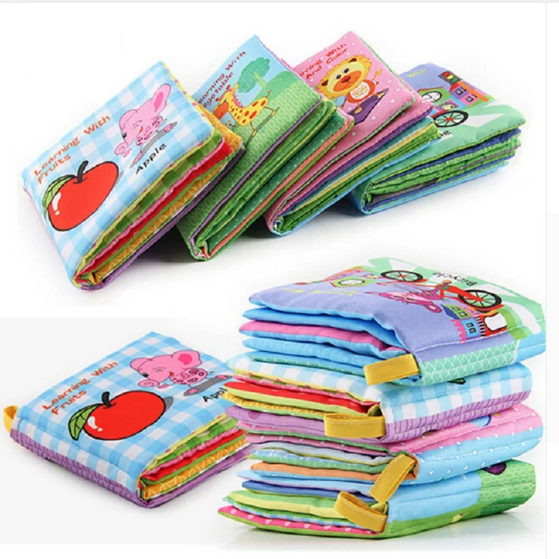 

New Baby Shower Bath English Cartoon Animal Cloth Book Early Educational Games Toy Christmas Birthday Gifts For Kids Children