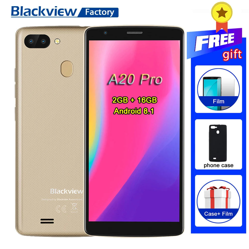 BLACKVIEW A20 Pro Смартфон Android 8 1 MTK6739 четырехъядерный 5 'ཎ:9 HD + 2 Гб 16 Двойная Задняя