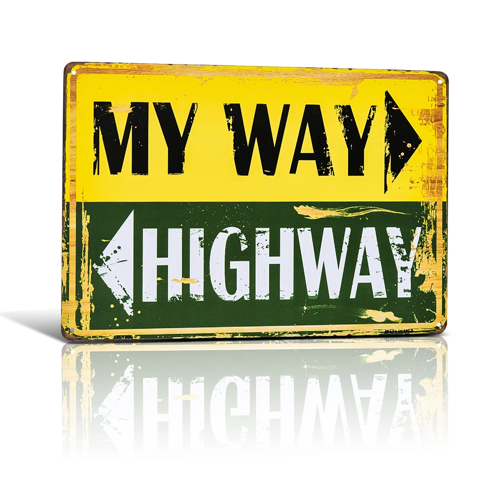 MY WAY Road Route 66 большая металлическая Оловянная табличка рустикальная настенная