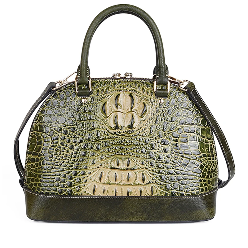 Женская сумка из натуральной кожи с крокодиловым узором винтажная мессенджер