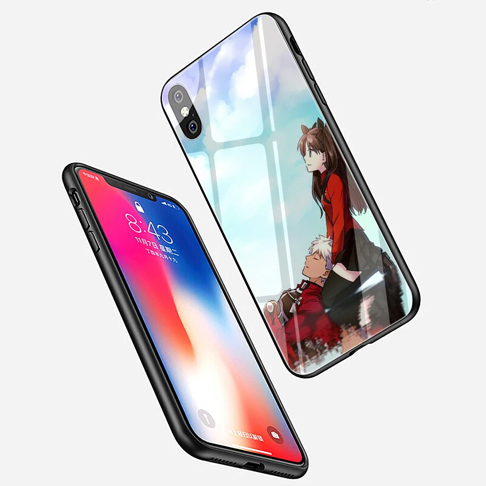 Чехол для телефона из закаленного стекла EWAU Fate Stay Night Rin Tohsaka &amp Archer iphone SE 2020 5 5s 6 6s 7 8