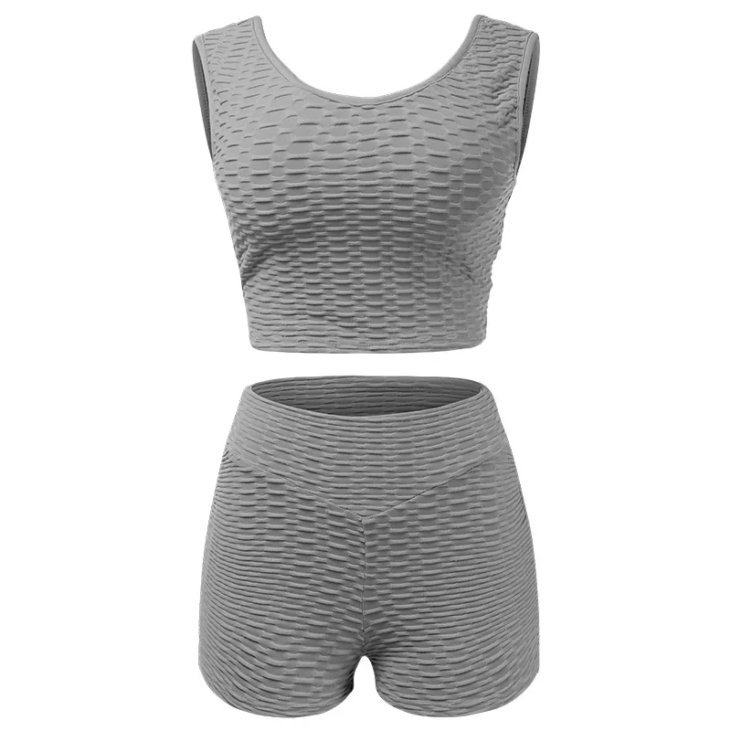 

Donsignet New Fashion Summer Women's Suit Pineapple Grid Solid Color Shorts Sports Vest Women's Suit