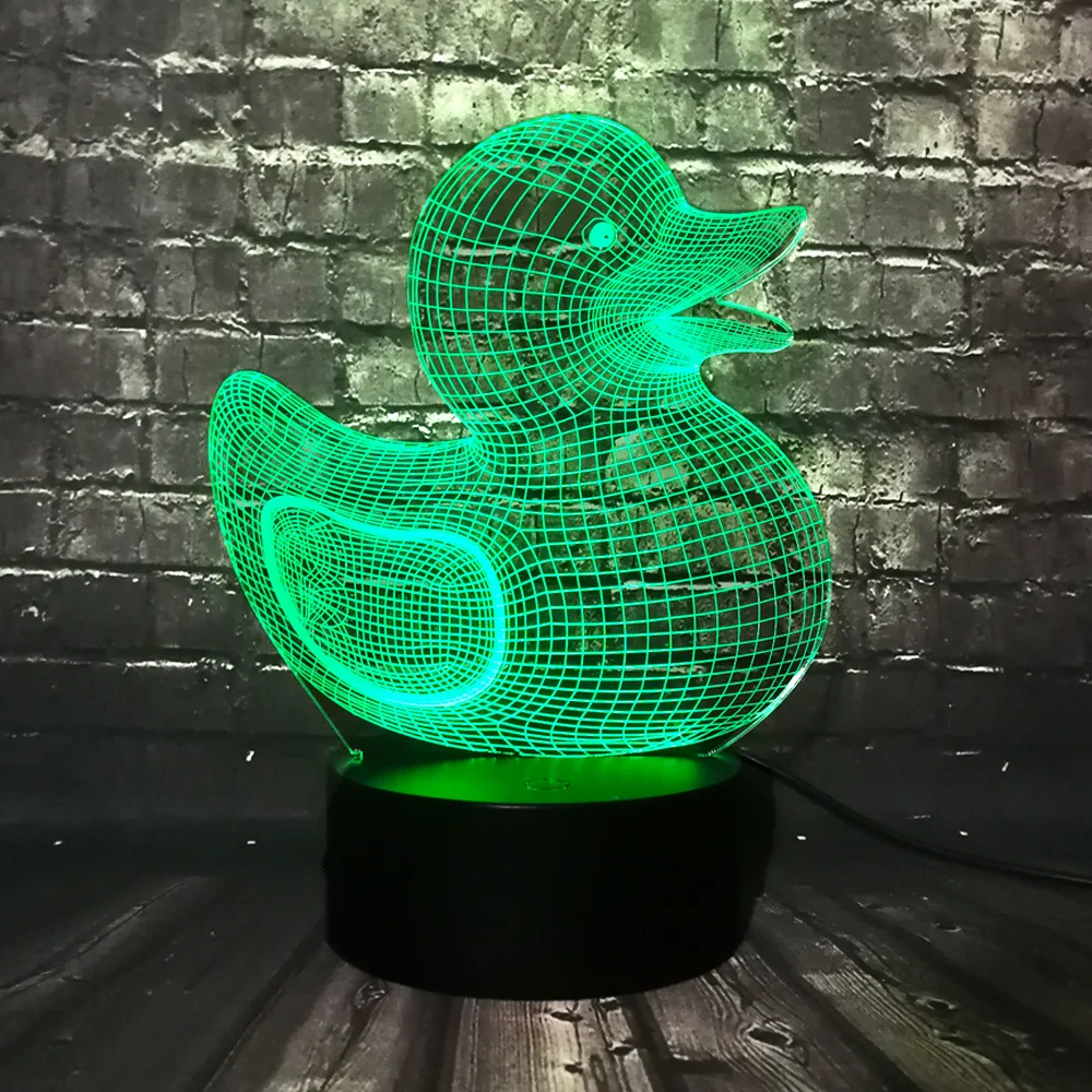 Новый Kawaii животное Желтая Утка 3D USB СВЕТОДИОДНЫЙ светильник креативные