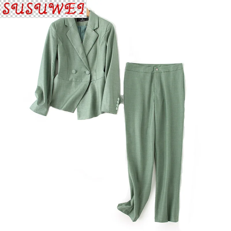 Осень 2021 Женская куртка маленький костюм брюки из двух предметов