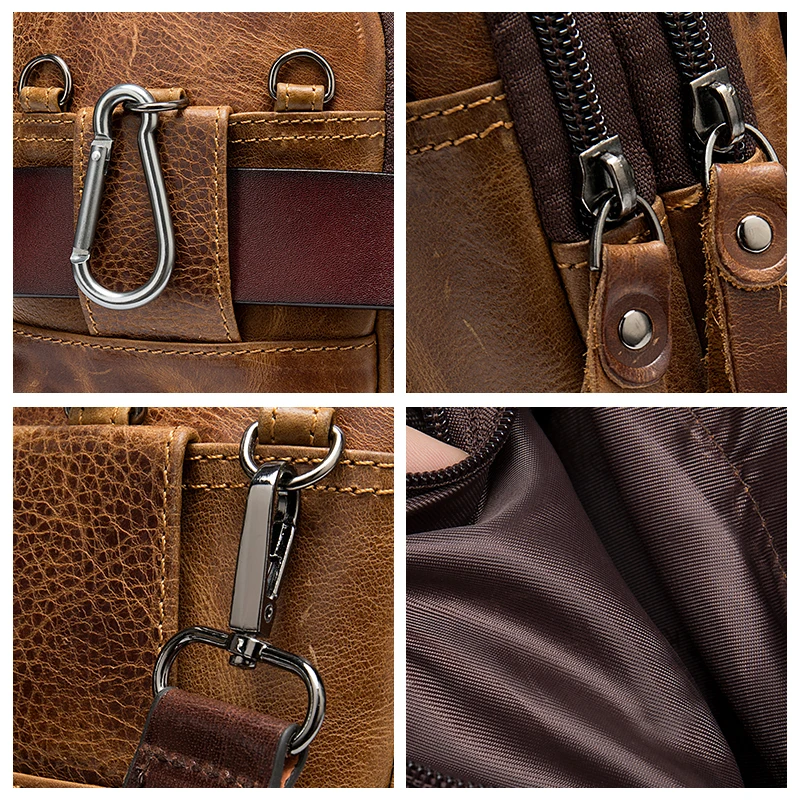 

WESTAL men's genuine leather bags men small crossbody bag man handbag men's small/shoulder bag for phone belt sling waist packs