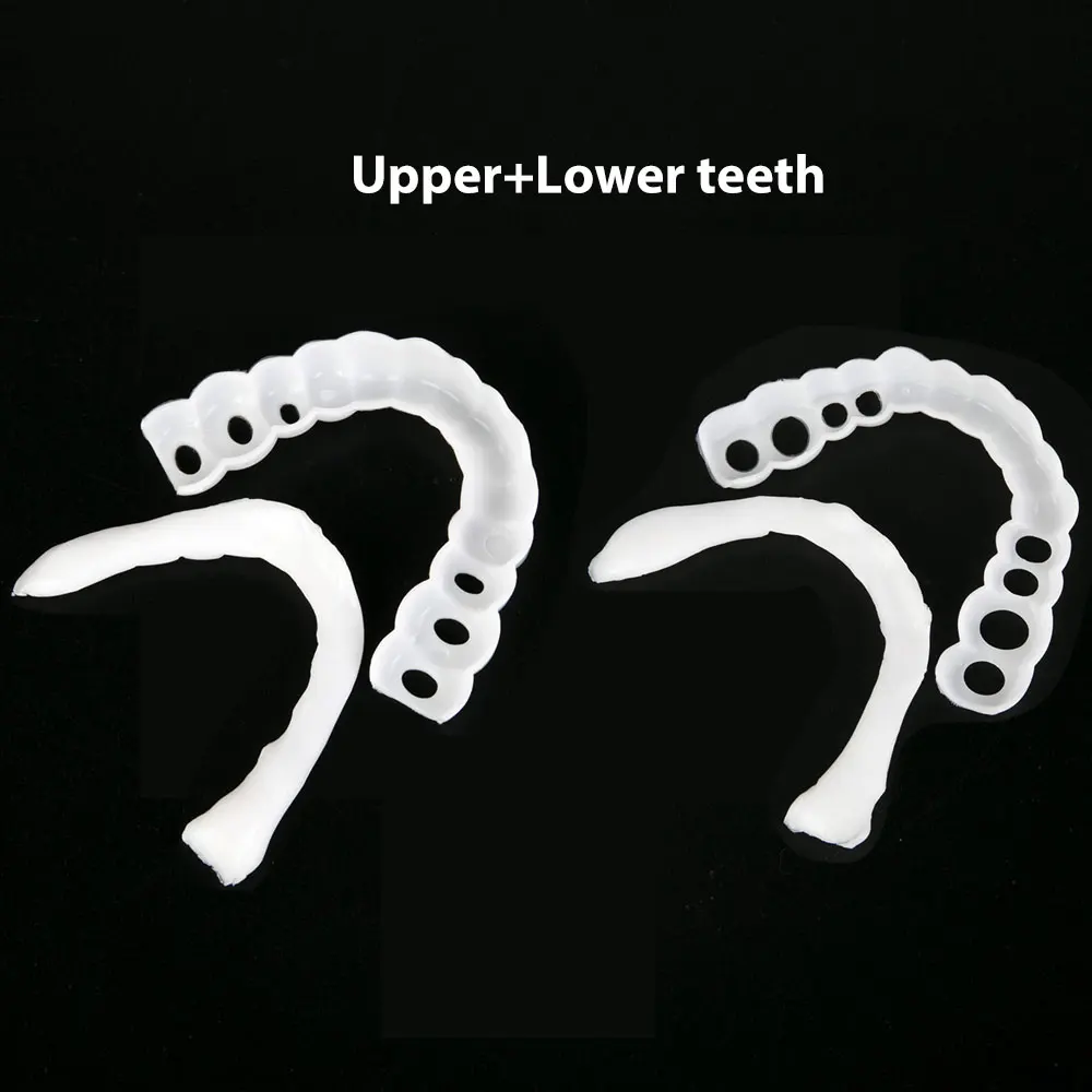 

Instant Smi-le Cosmetic Teeth, Natural Bright White Shade, Comfortable Upper and Lower Veneer