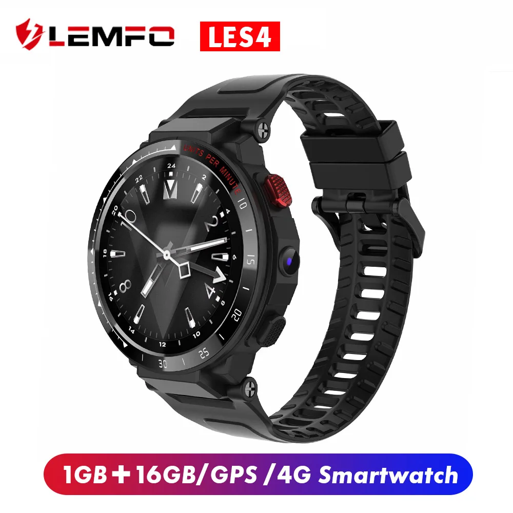 

LEMFO LES4 4G Smart Watch Android 1.6“ Display 1GB+16GB 900Mah GPS With SIM Card Heart Rate Smartwatch 2020 Men for Android IOS