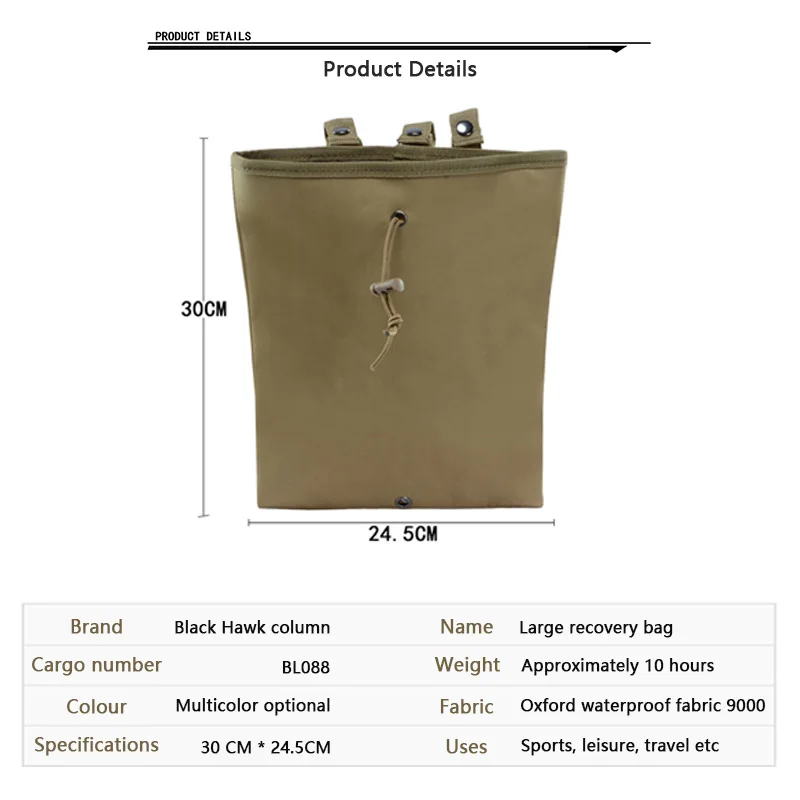 

High Density Durable Nylon Tactical Recycling Bag tactical magazine pouch Outdoor Storage Bag Outdoor Travel Camping Accessories
