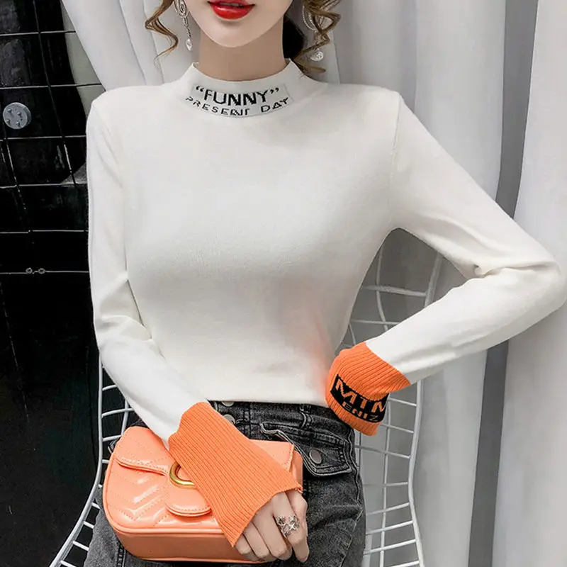 

Autumn/Winter 2021 new high-neck bottoming shirt T-shirt women's self-cultivation with Western-style long-sleeved knitted top