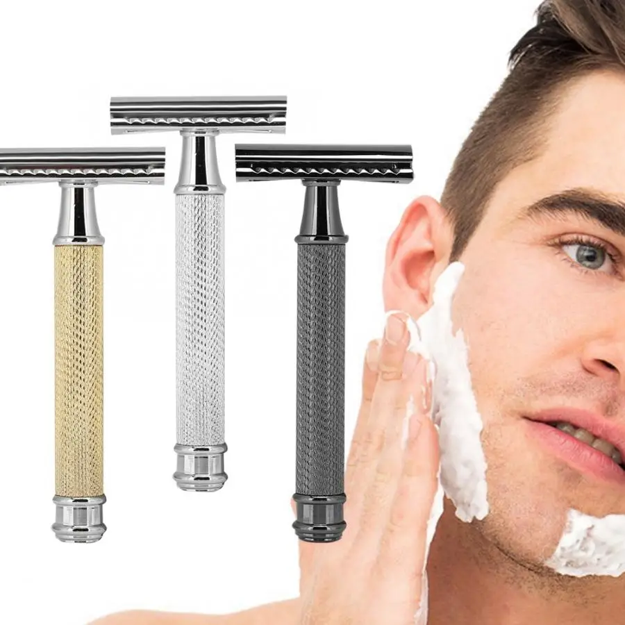 Безопасная бритва Классическая Ручная с металлической ручкой и двойными краями