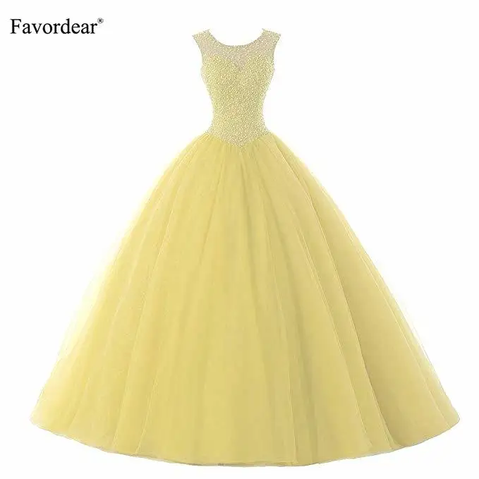 Favordear Vestido De 15 Anos бордовый Изумрудный зеленый красный золотой бисер пышное платье
