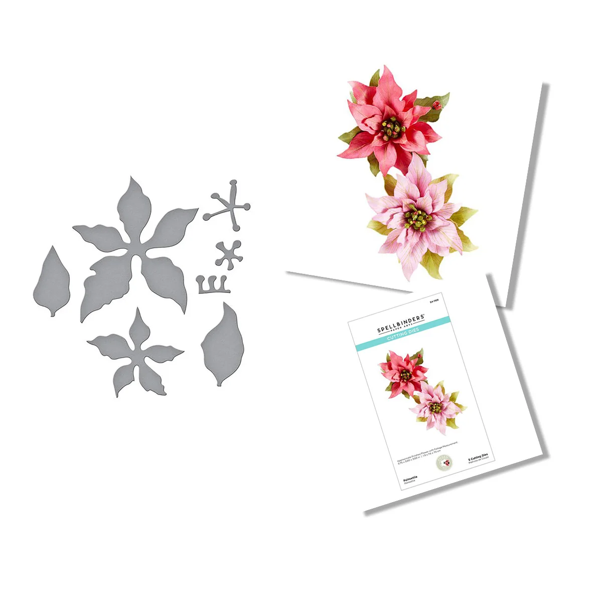 

Christmas 2021 New Poinsettia Flower With Leaves Metal Cutting Dies Scrapbook Diary Decoration Stencil Embossing Handmade 2021