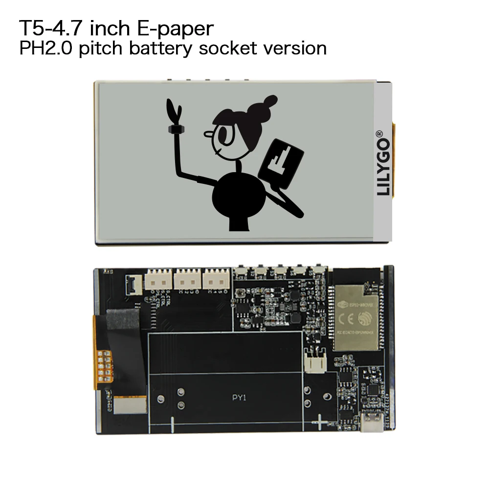 

TTGO T5-4.7 Inch E-paper ESP32 V3 Version 16MB FLASH 8MB PSRAM WIFI/Bluetooth-compatible Module Development Board for Arduino