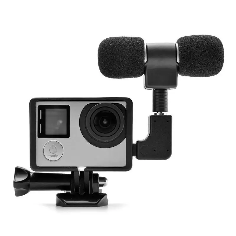 Внешний мини стерео микрофон 3,5 мм микрофон для Go Pro Hero 3/3+/4 Спортивная камера чувствительность-38 dbv уровень шума 34 дБ SPL