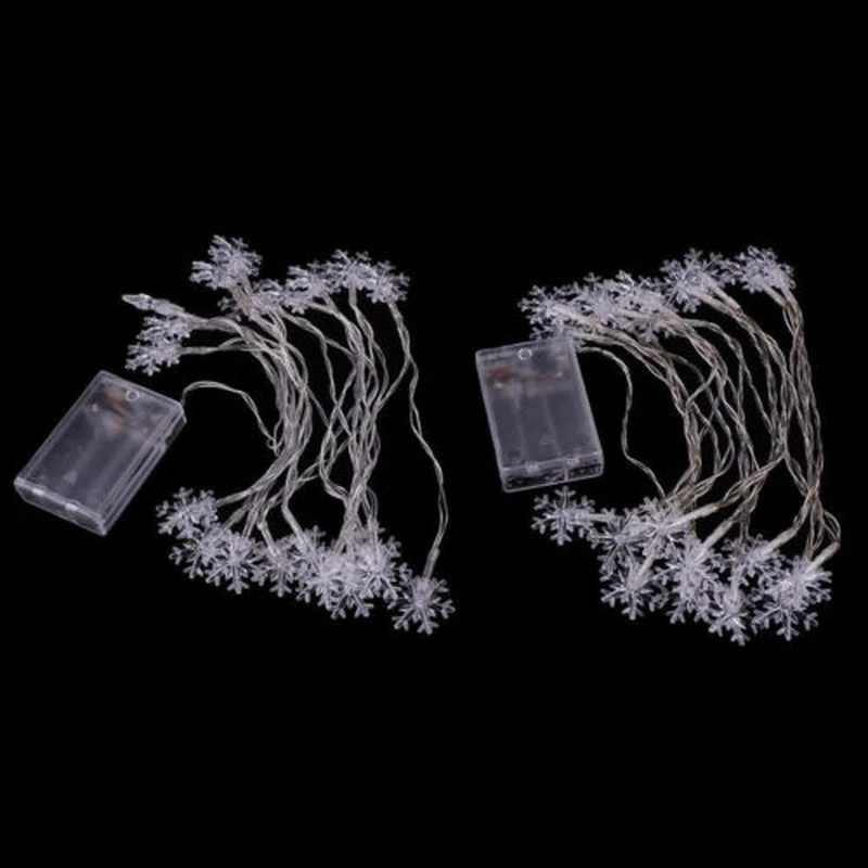 

LED String Lights Battery Powered 1.5M 10LEDs Snowflakes Decorative Christmas Tree Outdoor Wedding Garden Xmas Party Garland
