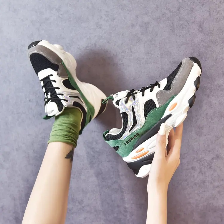 Кроссовки женские на платформе толстая подошва резиновая шнуровке повседневная