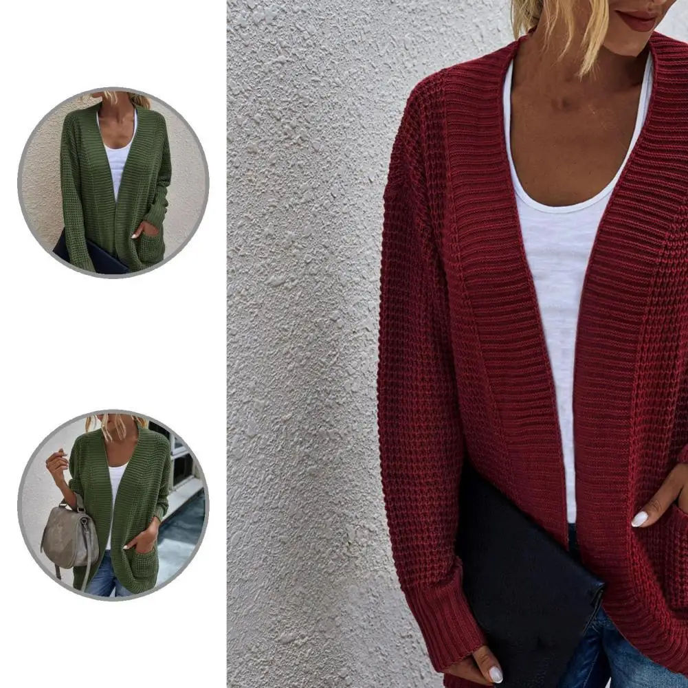 

Skin-friendly Trendy Loose Draped Knitted Coat Simple Loose Cardigan Solid Color for Outdoor
