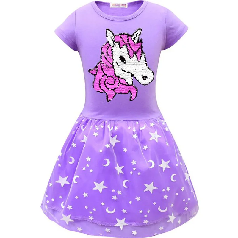 Новинка 2020 года Вечерние платья принцессы с единорогом для маленьких девочек