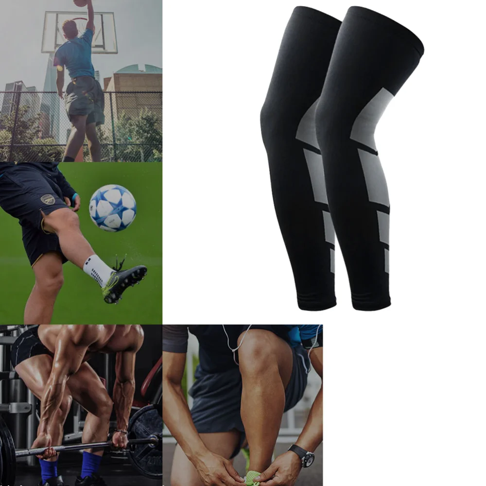 

2pcs Breathable Knee Support Braces Comfortable Fitness Lengthen Knee Pad for Cycling Running Sports (Black Size)