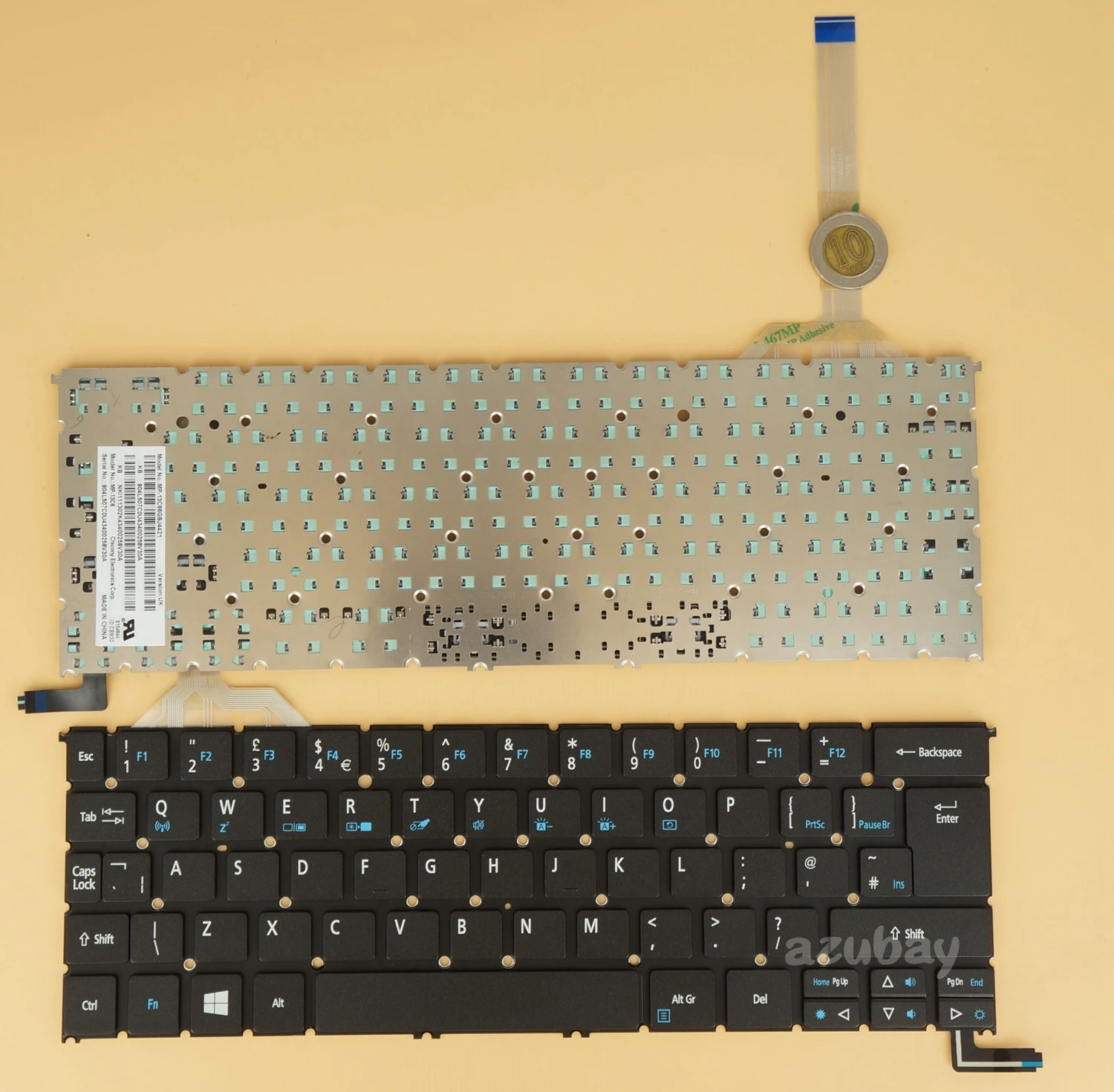 

UK Keyboard For Acer Aspire S3-392 S3-392G MP-13C66GBJ4421 MP-13C6, Backlit Black