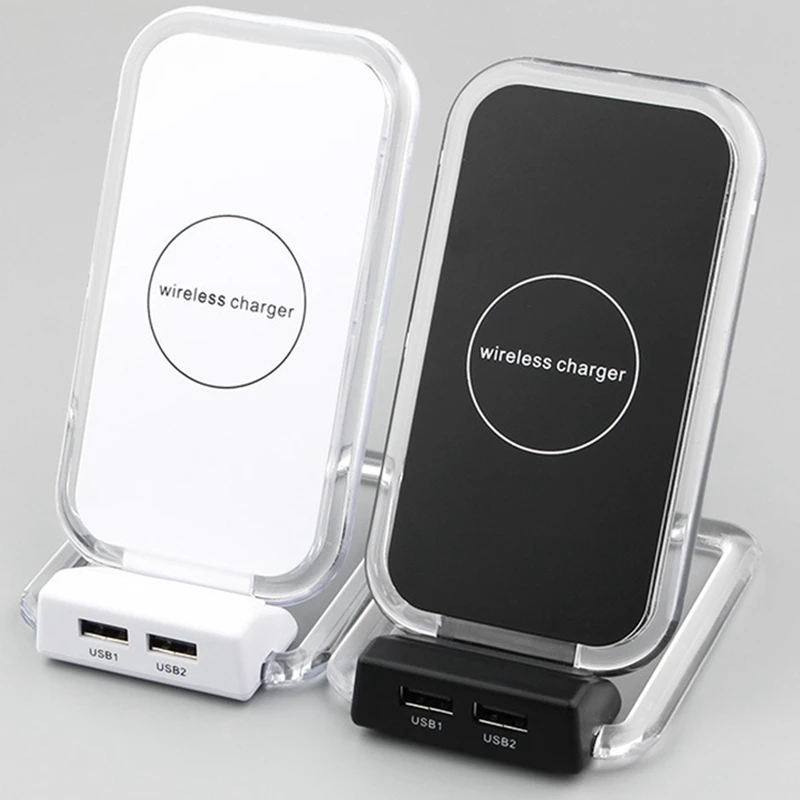 Вертикальное беспроводное зарядное устройство с тремя катушками и двумя USB